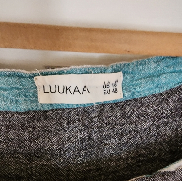 Luukaa Karen Tunic Linen Size 18 Cream & Mint Lagenlook Artsy - Picture 7 of 9